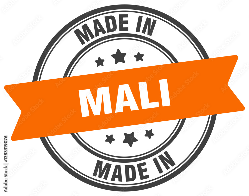 Fototapeta premium Made in Mali round sign. Made in Mali stamp.