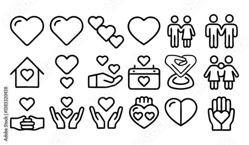 heart  love  charity related editable stroke outli