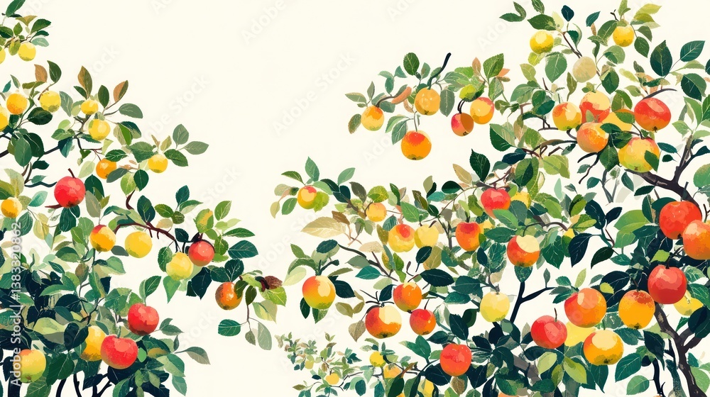 Abundant apple orchard harvest, summer sun, ripe fruit, nature's bounty, website banner
