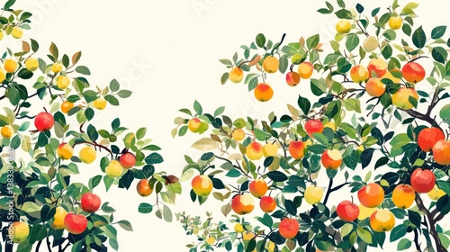 Obraz na płótnie Abundant apple orchard harvest, summer sun, ripe fruit, nature's bounty, website banner w salonie
