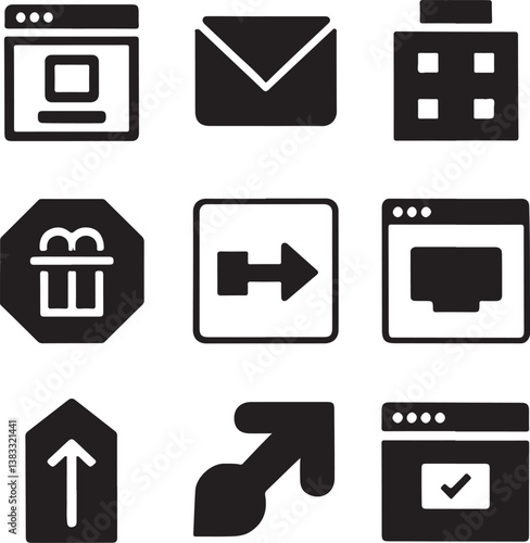 learning-and-education icon set silhouette victor design isolated on the white background.