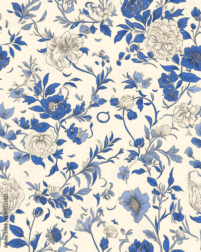 Creative 2D Doodle seamless pattern Floral or flower Illustrations