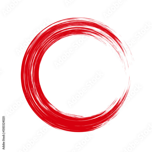 A circle mark written with a brush.