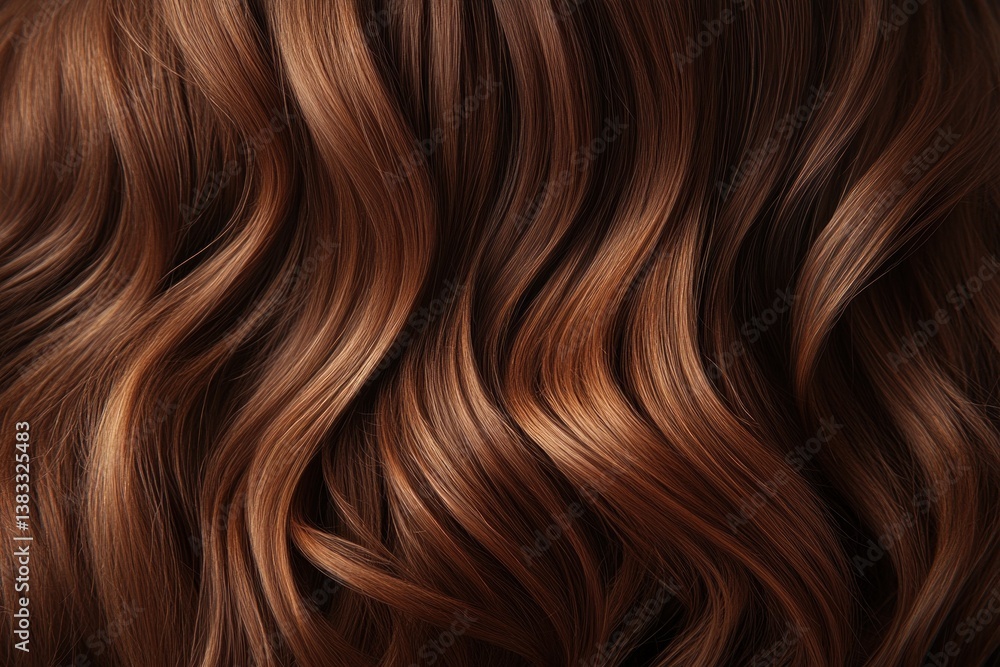 Captivating long brown hair flows gracefully with shiny waves, highlighting a sense of elegance and modern beauty Captivating long brown hair flows gracefully with shiny waves, highlighting a sense of elegance and modern beauty