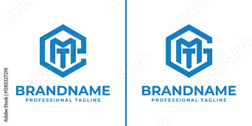 Letters EMT and GMT Hexagon Logo, for EMT, ETM, MTE, MET, TME, TEM, GMT, GTM, MTG, MGT, TMG, TGM initials