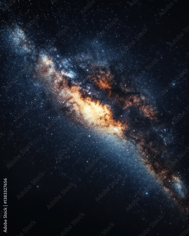 Fototapeta premium Majestic milky way galaxy with vibrant cosmic dust and countless stars shining in the vast expanse of space celestial beauty