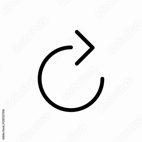 Rotate right icon vector sign