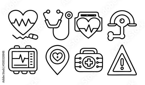 heart attack related editable stroke outline icon