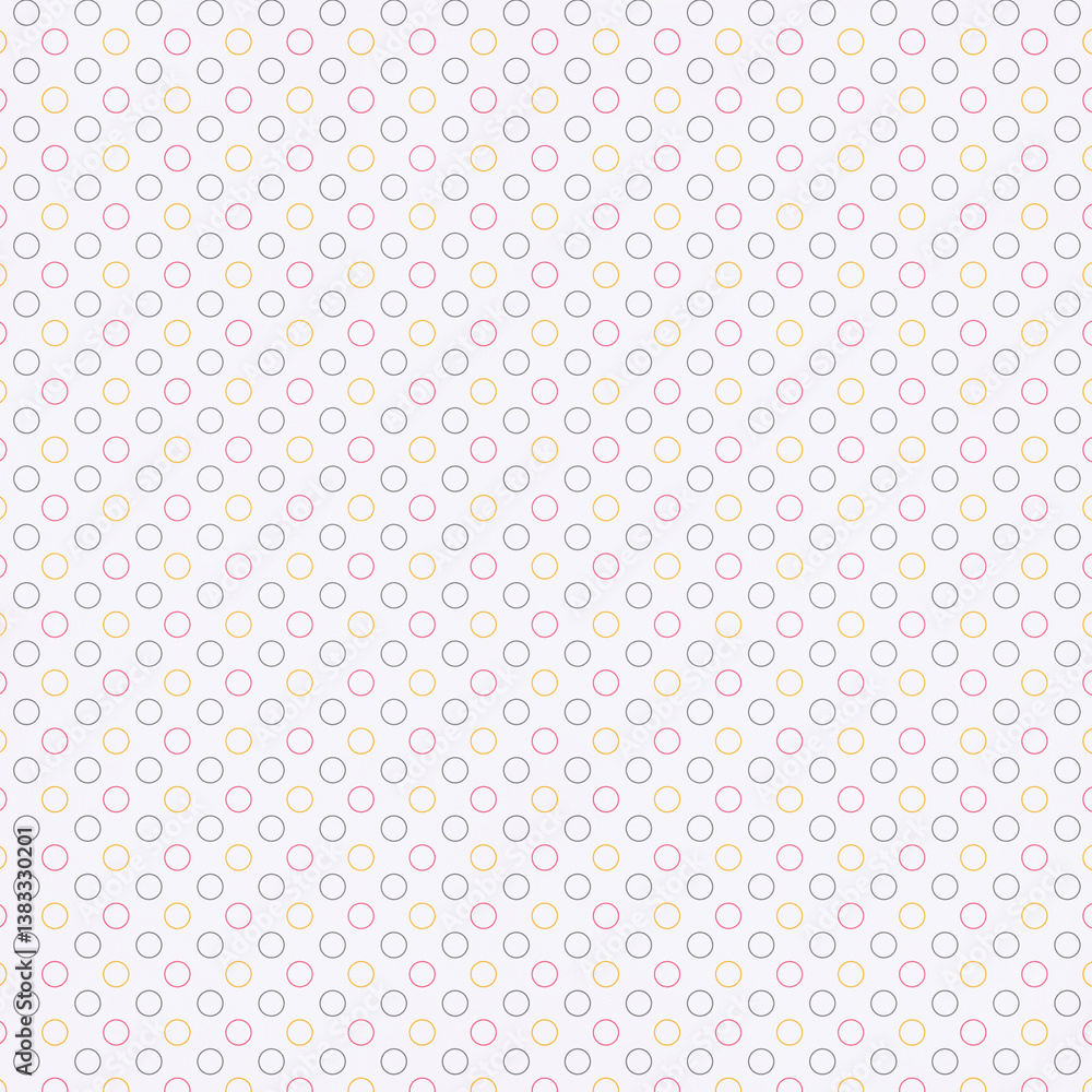 Polka dots design, white background, seamless repeat pink circles pattern, gift wrap paper Polka dots design, white background, seamless repeat pink circles pattern, gift wrap paper