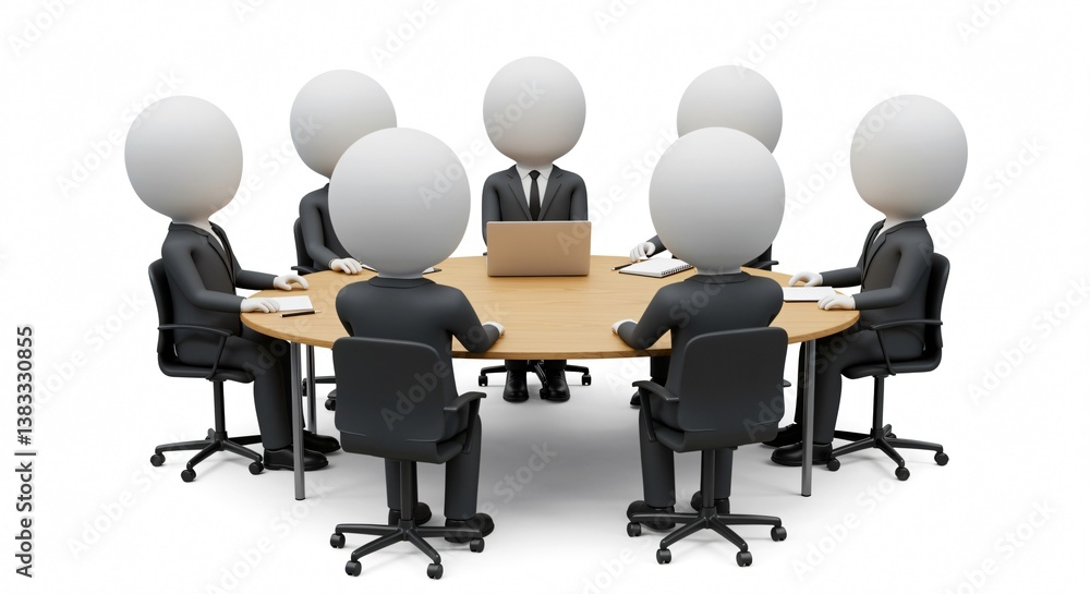 Business Meeting: A Team Collaboration Around a Table Business Meeting: A Team Collaboration Around a Table