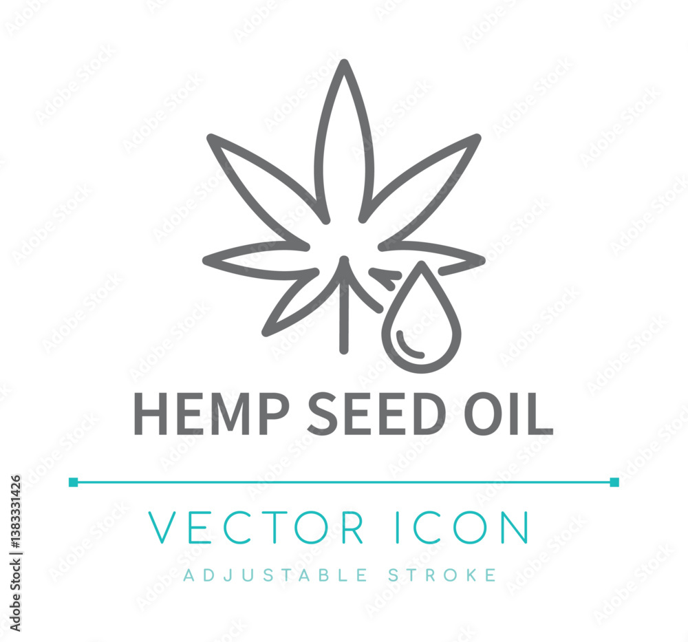 Hemp Seed Oil Line Icon Hemp Seed Oil Line Icon