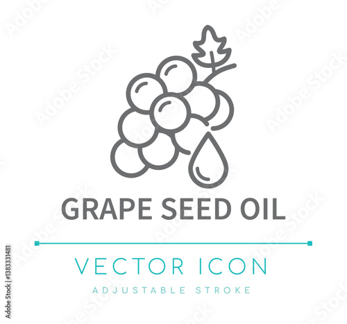 Grape Seed Oil Line Icon