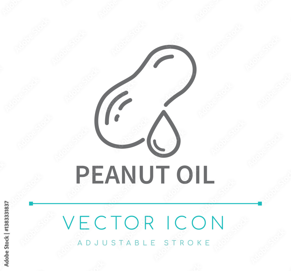 Fototapeta premium Peanut Oil Line Icon