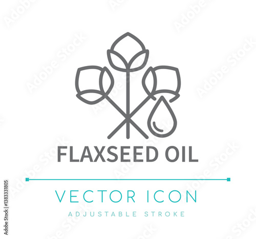 Flaxseed Oil Line Icon
