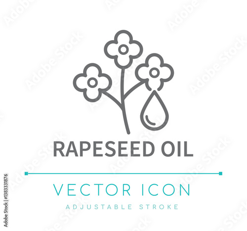 Rapeseed Oil Line Icon