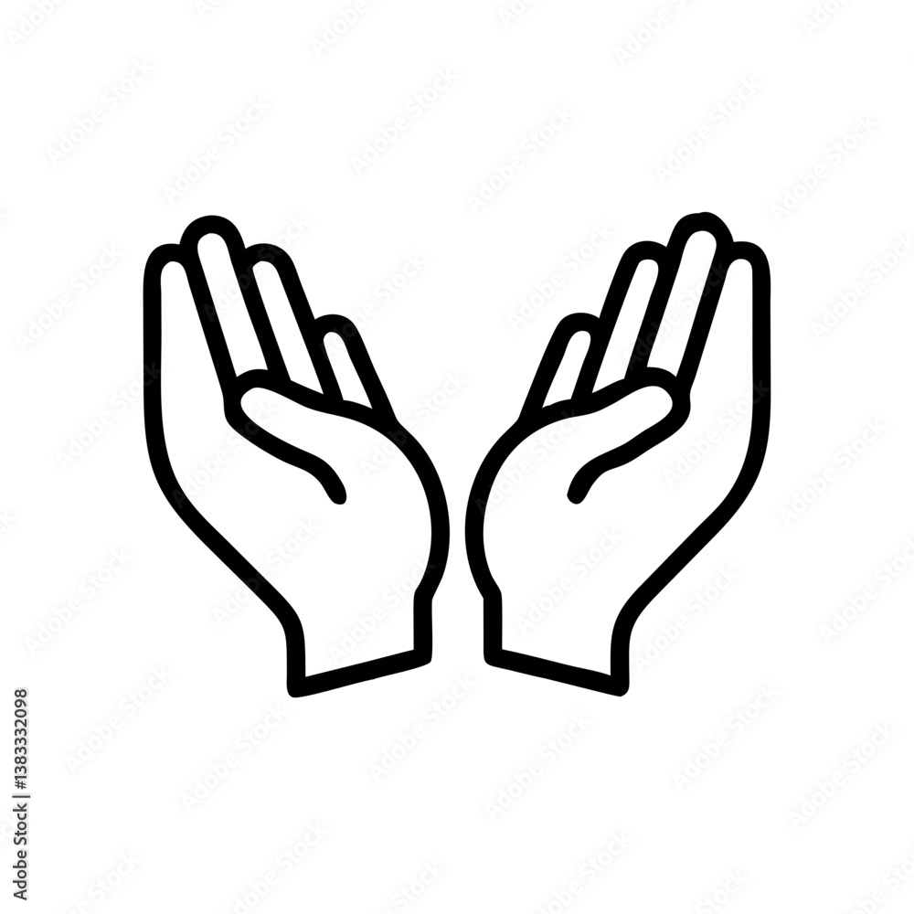 Open Hands Offering Symbol Icon Open Hands Offering Symbol Icon