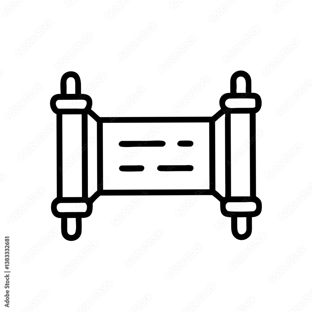 Torah Scroll Icon Minimalistic Design on White Background Torah Scroll Icon Minimalistic Design on White Background