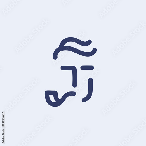 Minimalist handdrawn logo of a man with a pipe, smoking detective emblem