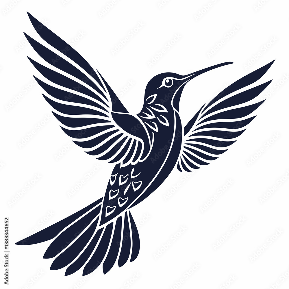 Obraz premium hummingbird silhouette icon vector bundle