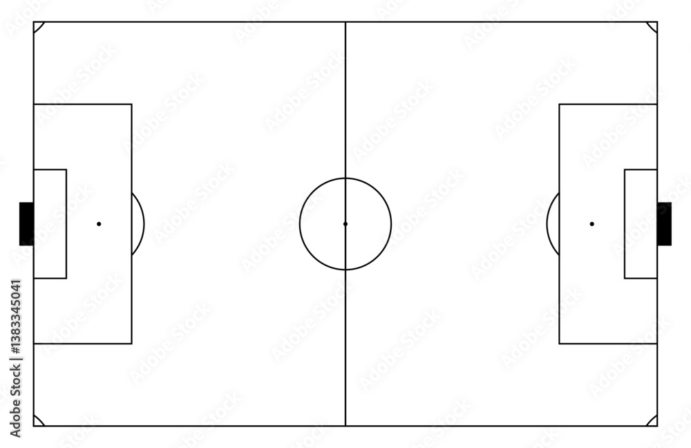 Soccer field tactical board. Professional pitch plan and sport line diagrams. Flat vector illustration isolated on white background. Soccer field tactical board. Professional pitch plan and sport line diagrams. Flat vector illustration isolated on white background.