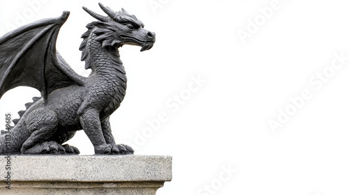 majestic dragon statue with detailed scales and wings, symbolizing strength and fantasy