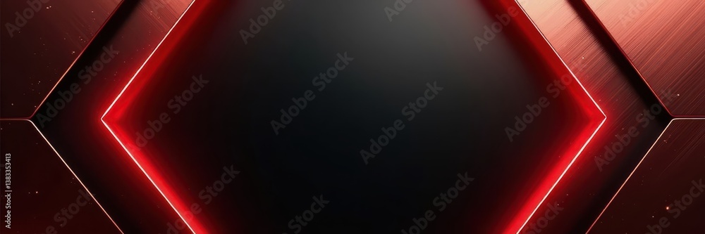 Crimson Geometric Abstraction with Neon Edges Crimson Geometric Abstraction with Neon Edges