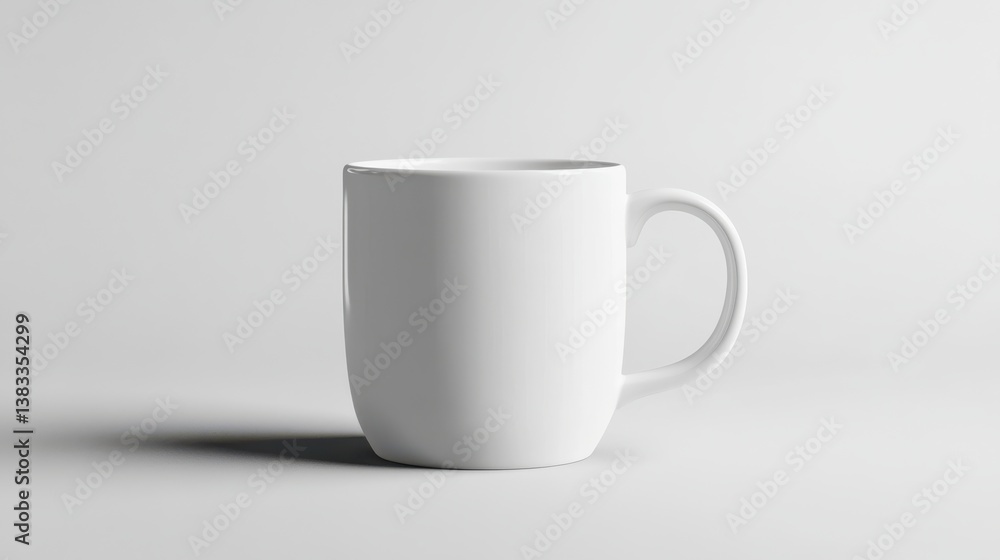 Fototapeta premium A plain white ceramic mug mock up. Generative AI.
