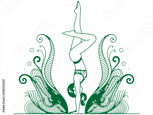 Vector illustration of yoga lotus woman.