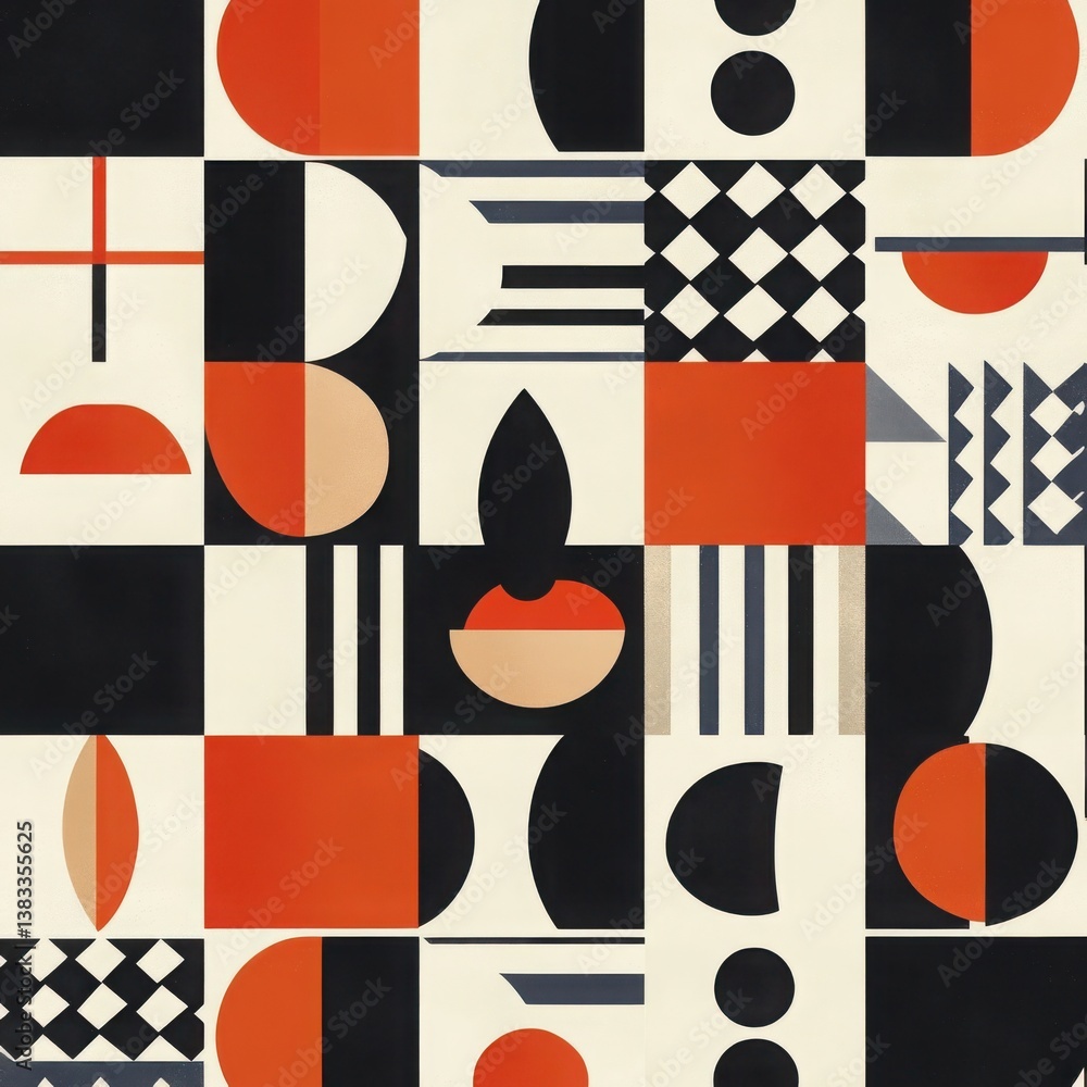Abstract Geometric Burnt Orange and Black Pattern Abstract Geometric Burnt Orange and Black Pattern