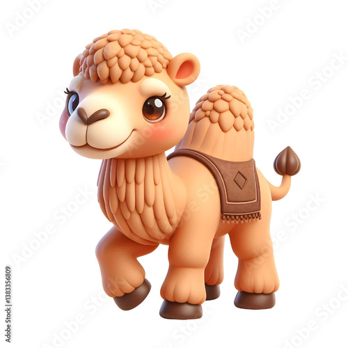 Cute 3d camel isolated on white background