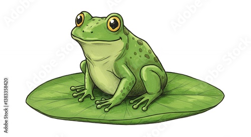 Wallpaper Mural Charming Green Frog on a Lily Pad Torontodigital.ca