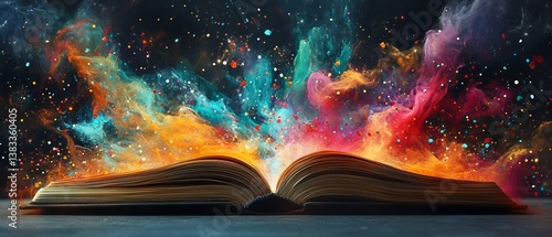 Obraz na płótnie A Colorful Explosion of Knowledge w salonie