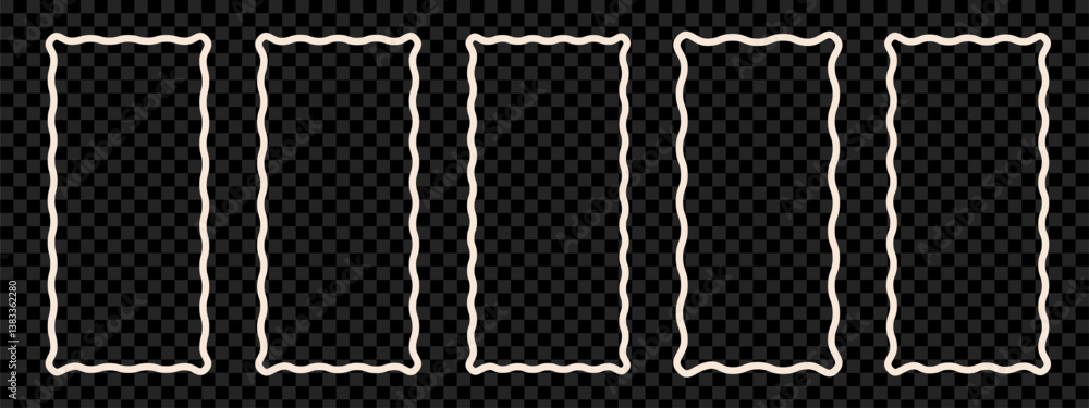 Wave scalloped edge borders set. Squiggle photo borders with zig zag edges. Modern graphic template Wave scalloped edge borders set. Squiggle photo borders with zig zag edges. Modern graphic template