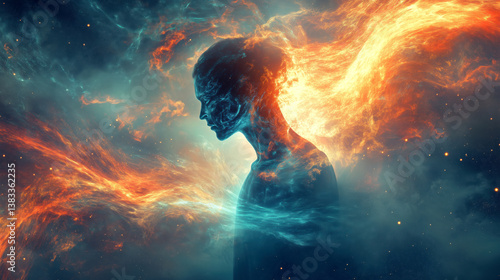 Wallpaper Mural Quantum schrodinger cosmic consciousness in digital exploration art Torontodigital.ca