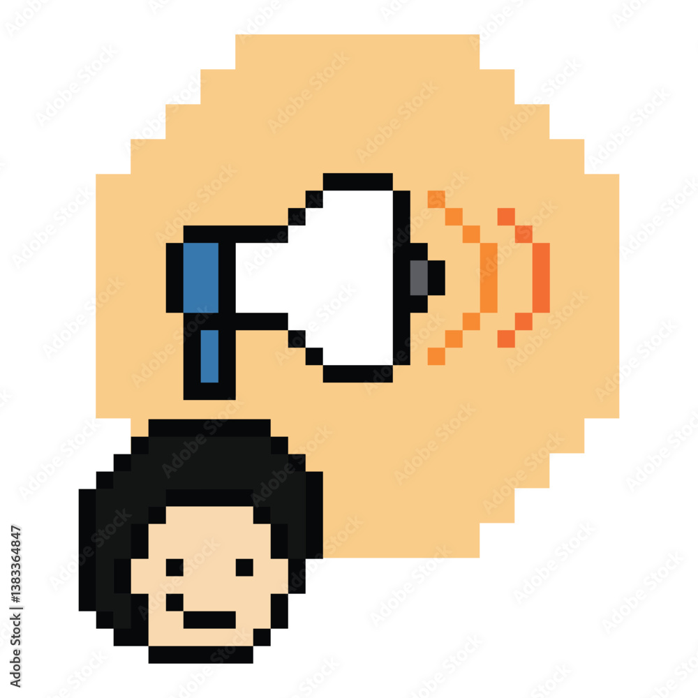 Pixel art cute cartoon character man with megaphone announcement speaker information announce decoration 8 bit male boy megaphone cartoon pixel game png vector. Pixel art cute cartoon character man with megaphone announcement speaker information announce decoration 8 bit male boy megaphone cartoon pixel game png vector.