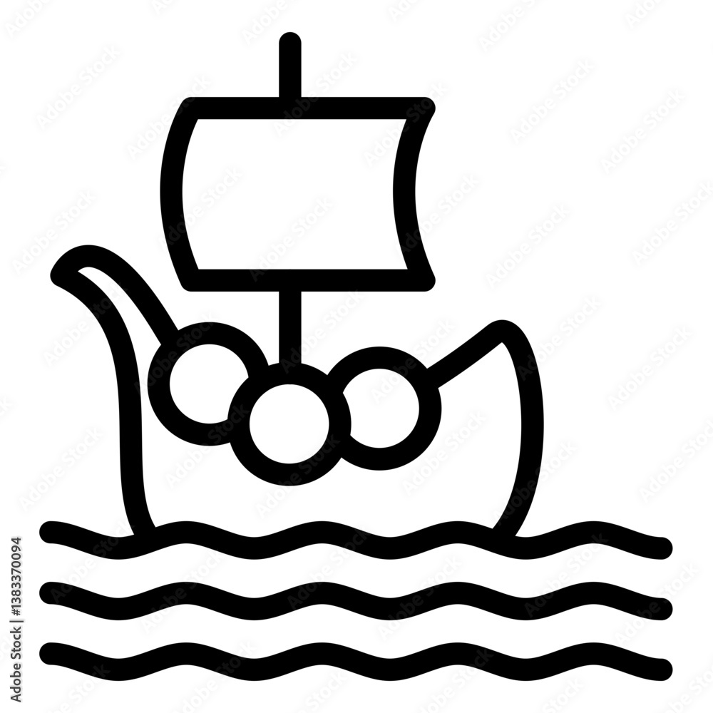 Obraz premium Viking Ship Icon