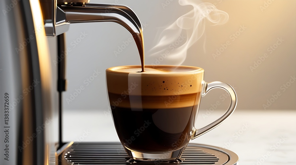 espresso coffee in a glass