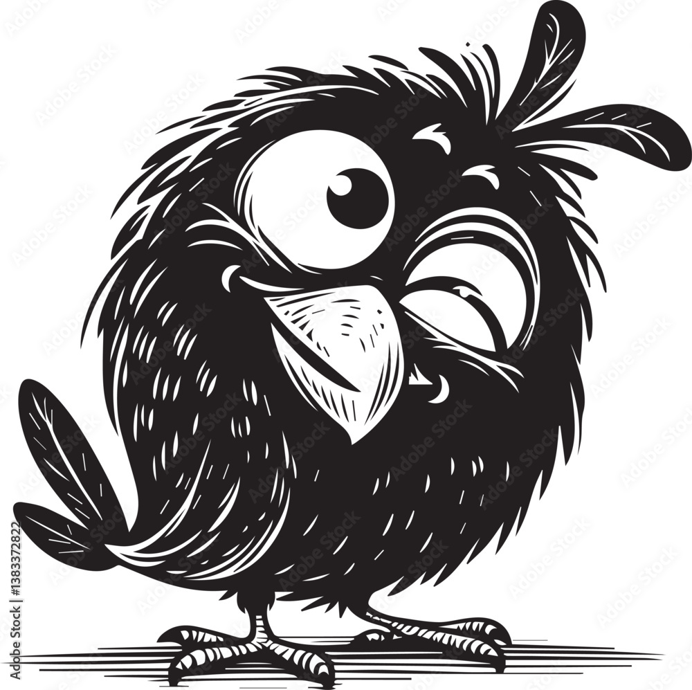 Fototapeta premium Funny bird vector illustrations, isolated on white background.