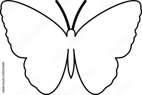 butterfly icon button, vector, sign, symbol, logo, editable stroke, flat design style isolated decorative element. Vector of various insect forms in trendy outline style. with transparent background