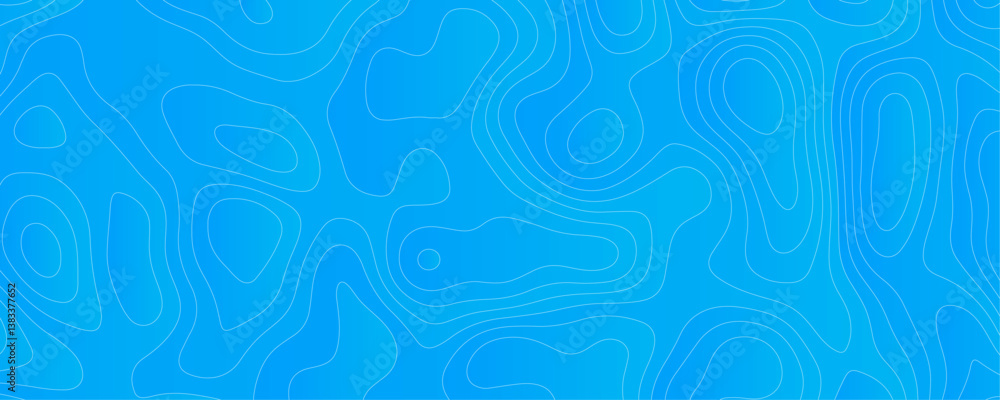 Abstract Sky blue topology and topography vector design background. Smooth wavy lines topographic contour lines vector map seamless pattern. Thin curved wavy lines topology on a blue color background. Abstract Sky blue topology and topography vector design background. Smooth wavy lines topographic contour lines vector map seamless pattern. Thin curved wavy lines topology on a blue color background.