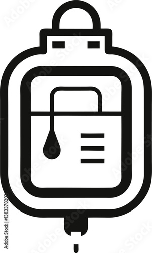 blood bag professional outline vector in transparent background