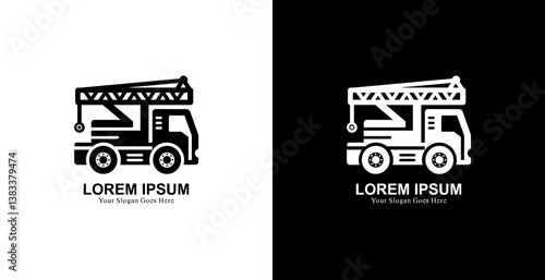 Crane truck logo design with modern style