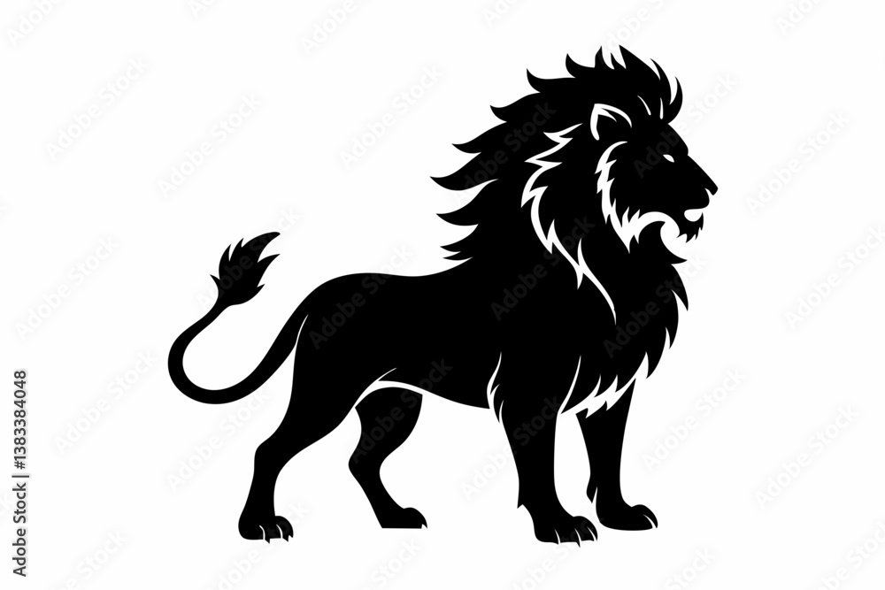 king lion silhouette black vector king lion silhouette black vector