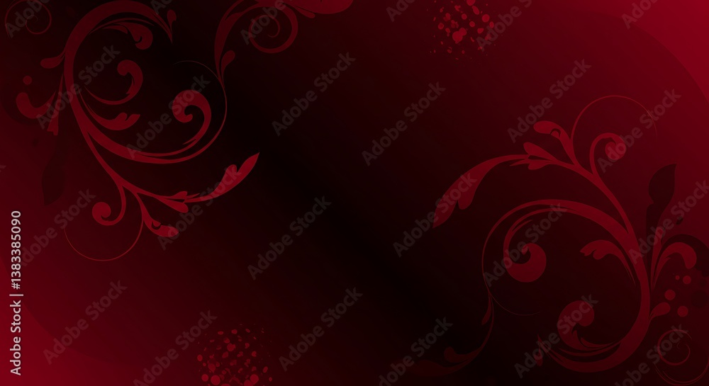 Dark Red Floral Background, Swirl Design, Elegant Texture AI Generated Dark Red Floral Background, Swirl Design, Elegant Texture AI Generated