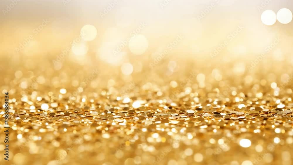 Golden Glitter Bokeh: A radiant display of golden glitter in a beautiful bokeh effect, creating a sparkling backdrop perfect for celebrations and festive occasions.