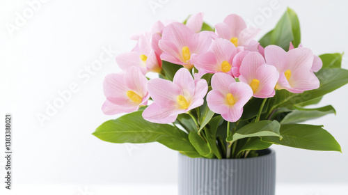 Wallpaper Mural beautiful arrangement of pink flowers in gray pot, adding elegance to any space Torontodigital.ca