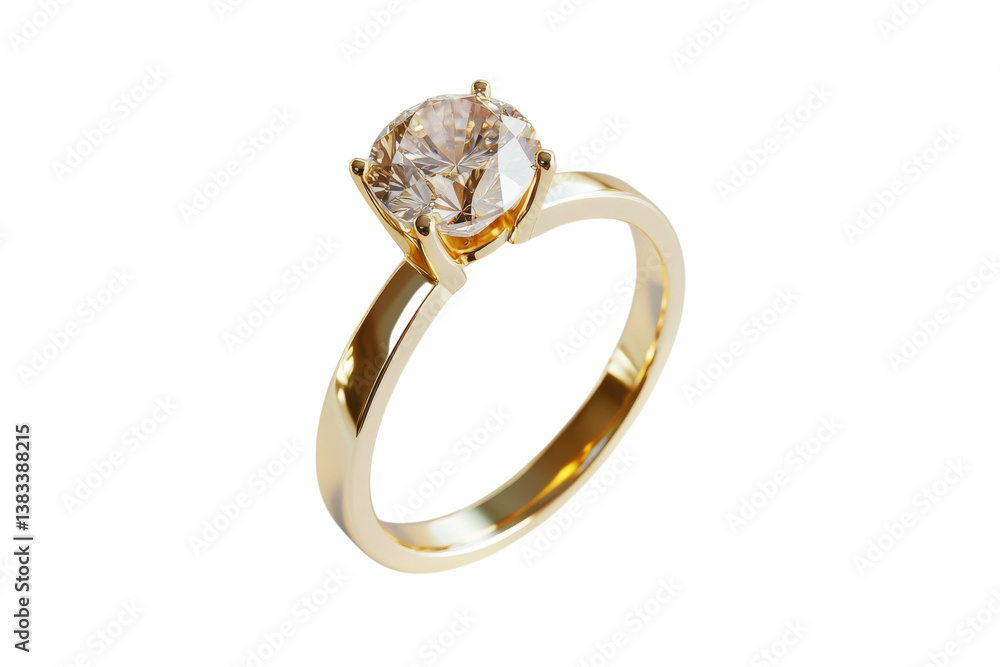 Elegant gold ring with a sparkling diamond captured against a soft background Elegant gold ring with a sparkling diamond captured against a soft background
