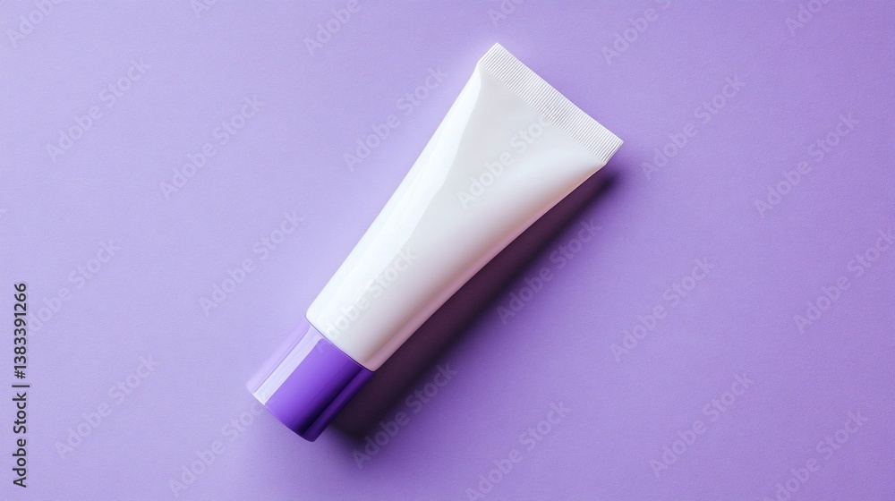 White tube with purple cap White tube with purple cap
