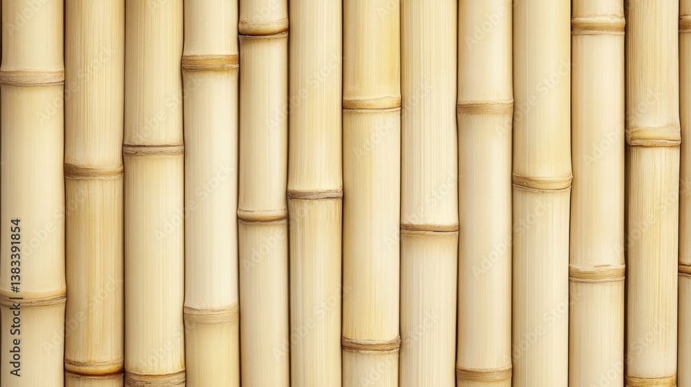 Fototapeta premium Natural bamboo wood texture with subtle horizontal grain and light golden tones. generative ai