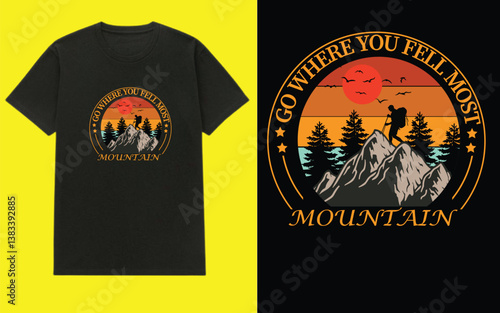 Retro mountain t shirt design